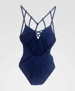 Deals 🔔 NCAA Michigan Wolverines Criss Cross One Piece Swimsuit - Navy XL 🎉