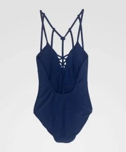Hot Sale 🧨 NCAA California Golden Bears Criss Cross One Piece Swimsuit - Navy M 🎉