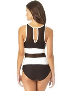 Brand new 👍 Anne Cole - High Neck Mesh One Piece Swimsuit 😀