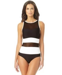 Brand new 👍 Anne Cole - High Neck Mesh One Piece Swimsuit 😀 -Swimsuits Official Site unnamed file 8561
