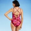 Cheapest 💯 Women's Strappy Tie-Back One Piece Swimsuit - All in Motion™ Black & Pink Floral 🛒 -Swimsuits Official Site unnamed file 8566