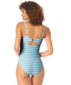 Outlet 💯 Anne Cole - Scoop Neck Shirred One Piece Swimsuit 😍