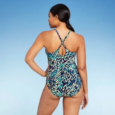 New šÆ Women's Racerback One Piece Swimsuit - All in Motion⢠Blue ā 7 New šÆ Women's Racerback One Piece Swimsuit - All in Motion⢠Blue ā - Image 5