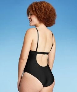 Cheap 🧨 Juniors' Shirred Underwire One Piece Swimsuit - Xhilaration™ Black 🔥 -Swimsuits Official Site unnamed file 8657