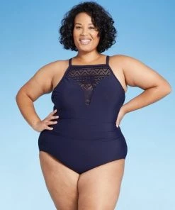New ❤️ Women's Plus Size Crochet High Neck One Piece Swimsuit - Aqua Green® Navy 🎁 18 New ❤️ Women's Plus Size Crochet High Neck One Piece Swimsuit - Aqua Green® Navy 🎁 -Swimsuits Official Site unnamed file 8701