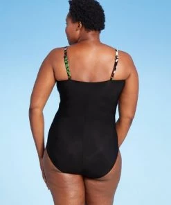 Wholesale 💯 Women's Tiered One Piece Swimsuit - Aqua Green® Black Multi 🔔 -Swimsuits Official Site unnamed file 8727