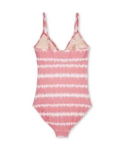 Budget ⭐ Isabel Maternity By Ingrid & Isabel Maternity Tie-Dye Front-Tie One Piece Swimsuit - Isabel Maternity by Ingrid & Isabel™ Pink/White L 🤩