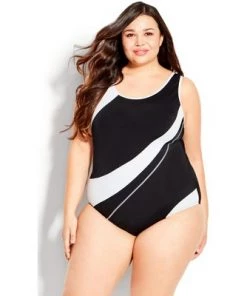 Hot Sale ⌛ AVENUE | Spliced Racer Back 1 Piece - white 🔔 -Swimsuits Official Site unnamed file 8873