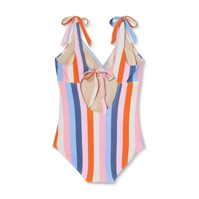 Coupon 🔔 V-Neck with Tie-Strap One Piece Maternity Swimsuit - Isabel Maternity by Ingrid & Isabel™ Striped ✔️ 3 Coupon 🔔 V-Neck with Tie-Strap One Piece Maternity Swimsuit - Isabel Maternity by Ingrid & Isabel™ Striped ✔️