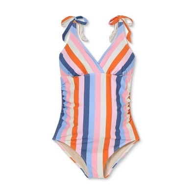 Coupon 🔔 V-Neck with Tie-Strap One Piece Maternity Swimsuit - Isabel Maternity by Ingrid & Isabel™ Striped ✔️ 4 Coupon 🔔 V-Neck with Tie-Strap One Piece Maternity Swimsuit - Isabel Maternity by Ingrid & Isabel™ Striped ✔️ - Image 2
