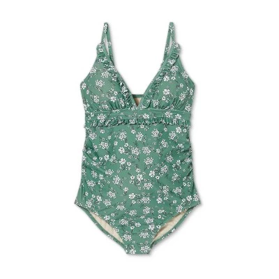 Hot Sale 🔥 V-Neck Micro Ruffle One Piece Maternity Swimsuit - Isabel Maternity by Ingrid & Isabel™ Floral 😀 7 Hot Sale 🔥 V-Neck Micro Ruffle One Piece Maternity Swimsuit - Isabel Maternity by Ingrid & Isabel™ Floral 😀 - Image 5