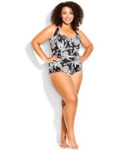 Budget ❤️ AVENUE | Twist Bust Print 1 Piece - black 💯 -Swimsuits Official Site unnamed file 9027