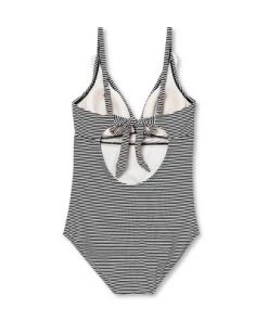 Best Pirce 🎁 V-Neck Micro Ruffle One Piece Maternity Swimsuit - Isabel Maternity by Ingrid & Isabel™ Striped ✨