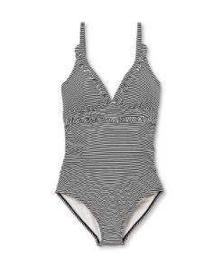 Best Pirce 🎁 V-Neck Micro Ruffle One Piece Maternity Swimsuit - Isabel Maternity by Ingrid & Isabel™ Striped ✨ -Swimsuits Official Site unnamed file 9054