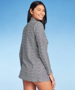 Cheapest ❤️ Women's Long Length Tunic Rash Guard - Kona Sol™ Black 🔔