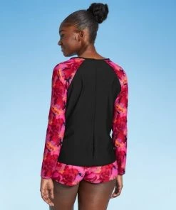 Buy 🌟 Women's Long Sleeve Rash Guard - All in Motion™ Black & Pink Floral 🌟 16 Buy 🌟 Women's Long Sleeve Rash Guard - All in Motion™ Black & Pink Floral 🌟 -Swimsuits Official Site unnamed file 9166