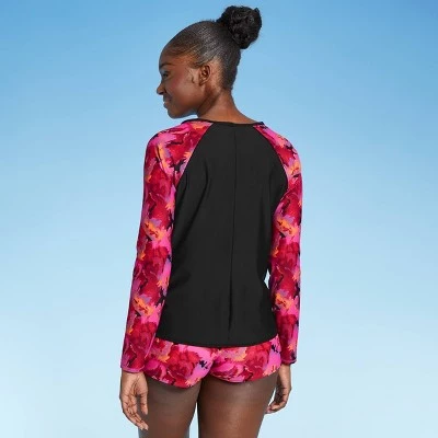 Buy 🌟 Women's Long Sleeve Rash Guard - All in Motion™ Black & Pink Floral 🌟 5 Buy 🌟 Women's Long Sleeve Rash Guard - All in Motion™ Black & Pink Floral 🌟 - Image 3