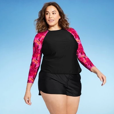 Buy 🌟 Women's Long Sleeve Rash Guard - All in Motion™ Black & Pink Floral 🌟 11 Buy 🌟 Women's Long Sleeve Rash Guard - All in Motion™ Black & Pink Floral 🌟 - Image 9