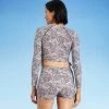 Hot Sale 🧨 Women's Side-Cinch Long Sleeve Rash Guard - All in Motion™ Snake Print ⭐ -Swimsuits Official Site unnamed file 9184