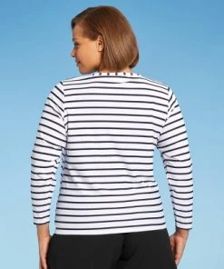 Wholesale ✔️ Women's Plus Size Long Sleeve Crewneck Rash Guard - Kona Sol™ Blue 🛒