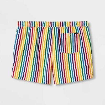 Discount ๐งจ Trinity Collective Pride Gender Inclusive Adult 7'' Striped Rainbow Swim Trunks - XS ๐ 4 Discount ๐งจ Trinity Collective Pride Gender Inclusive Adult 7'' Striped Rainbow Swim Trunks - XS ๐ - Image 2