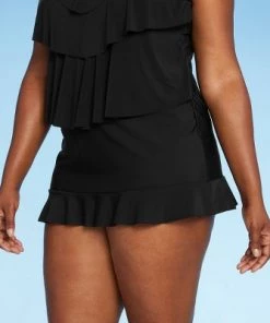 Flash Sale ❤️ Women's Ruffle Swim Skirt - Aqua Green® Black 👍 -Swimsuits Official Site unnamed file 9369
