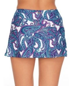 Hot Sale 👍 Sunsets Women's Regatta Paisley Sporty Skirted Bikini Bottom - 40B-REGPA 🧨
