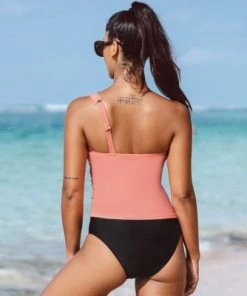 Buy 🌟 Women's Peachy One Shoulder Tankini Swimsuit Ruched Bathing Suit-Cupshe 💯