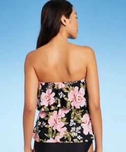 Brand new 👍 Women's Tiered Bandeau Tankini Top - Kona Sol™ Black 😍