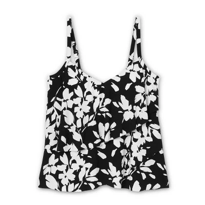 Brand new 🎁 Women's V-Neck Angled Tiered Tankini Top - Aqua Green® Black 😀 6 Brand new 🎁 Women's V-Neck Angled Tiered Tankini Top - Aqua Green® Black 😀 - Image 4