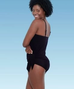 Budget 🌟 Women's Slimming Control High Neck Tankini Top - Dreamsuit by Miracle Brands Blue 🔔 -Swimsuits Official Site unnamed file 9650