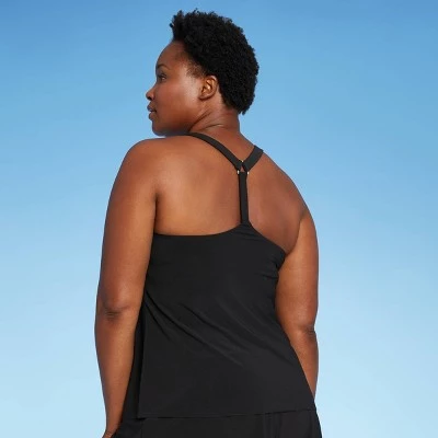 Best deal 🔥 Women's V-Neck Racerback Tankini Top- Aqua Green® Black 🛒 5 Best deal 🔥 Women's V-Neck Racerback Tankini Top- Aqua Green® Black 🛒 - Image 3