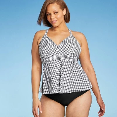 Brand new 🧨 Women's Plunge Criss Cross Peplum Tankini Top - Kona Sol™ Black 😍 16 Brand new 🧨 Women's Plunge Criss Cross Peplum Tankini Top - Kona Sol™ Black 😍 - Image 14