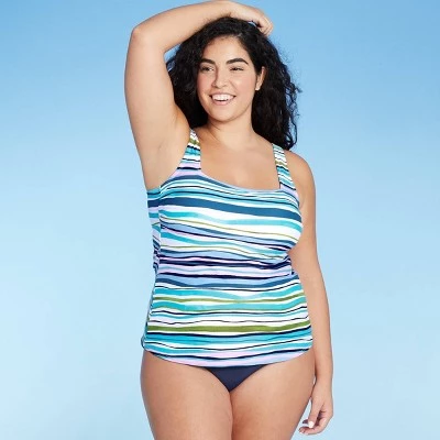 Buy 🎉 Women's Square Neck Tankini Top - Kona Sol™ Oxford Blue ✨ 4 Buy 🎉 Women's Square Neck Tankini Top - Kona Sol™ Oxford Blue ✨ - Image 2