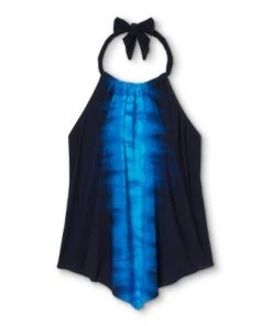 Outlet 👏 Women's High Neck Halter Tankini Top - Aqua Green® Navy ✔️ -Swimsuits Official Site unnamed file 9711