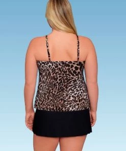 Best Sale 🎉 Women's Slimming Control Keyhole High Neck Tankini Top - Dreamsuit by Miracle Brands Black/white Dot Print 😀 -Swimsuits Official Site unnamed file 9716