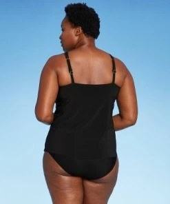 Best deal 👏 Women's High Neck Mesh Tankini Top - Aqua Green® Black ⭐ -Swimsuits Official Site unnamed file 9720