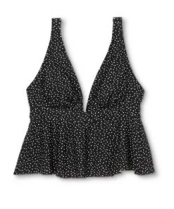 Brand new 😍 Women's Peplum V-Neck Crop Tankini Top - Kona Sol™ Black ✔️ -Swimsuits Official Site unnamed file 9748