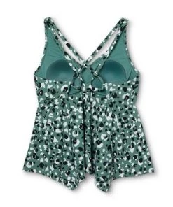 Coupon 😍 Women's Plus Size Plunge Criss Cross Sharkbite Tankini Top - Kona Sol™ Moss Green 🧨 -Swimsuits Official Site unnamed file 9757