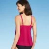 Outlet 👏 Women's Angled Tiered Tankini Top - Aqua Green® Dark Pink 🧨 -Swimsuits Official Site unnamed file 9762