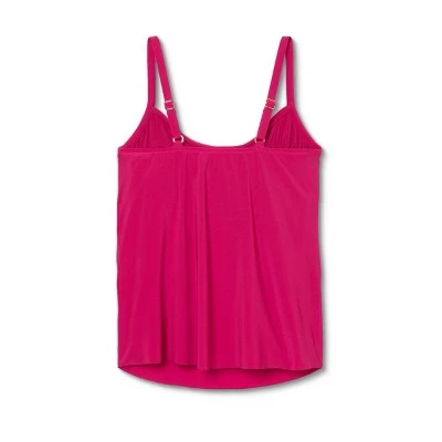 Outlet 👏 Women's Angled Tiered Tankini Top - Aqua Green® Dark Pink 🧨 7 Outlet 👏 Women's Angled Tiered Tankini Top - Aqua Green® Dark Pink 🧨 - Image 5