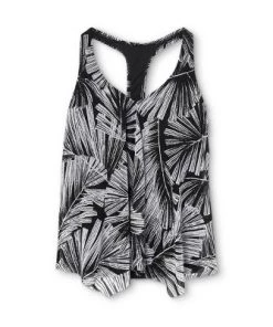 Flash Sale ✨ Women's Mesh Overlay Tankini Top - Aqua Green® Black & White ✔️ -Swimsuits Official Site unnamed file 9770