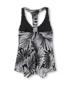 Flash Sale ✨ Women's Mesh Overlay Tankini Top - Aqua Green® Black & White ✔️ -Swimsuits Official Site unnamed file 9771