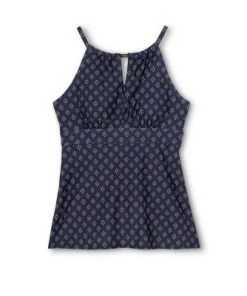 Cheap 🧨 Women's Keyhole High Neck Tankini Top - Kona Sol™ Oxford Blue 🎁 -Swimsuits Official Site unnamed file 9784