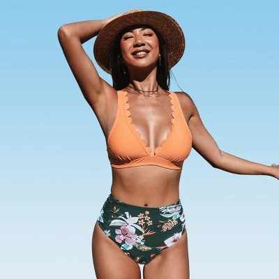 Cheapest ❤️ Women's Orange Scalloped Bikini Swimsuit High Waist Ruched Bathing Suit- Cupshe ⭐ 8 Cheapest ❤️ Women's Orange Scalloped Bikini Swimsuit High Waist Ruched Bathing Suit- Cupshe ⭐ - Image 6