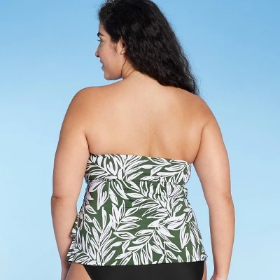Brand new ๐ Women's Bandeau Tiered Tankini Top - Kona Solโข Dark Green ๐ 5 Brand new ๐ Women's Bandeau Tiered Tankini Top - Kona Solโข Dark Green ๐ - Image 3