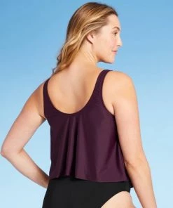 Best deal 👏 Women's Handkerchief Crop Tankini Top - Kona Sol™ Atlantic Burgundy 🌟 -Swimsuits Official Site unnamed file 9822