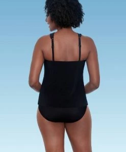 Promo 🛒 Women's Slimming Control Twist High Neck Tankini Top - Dreamsuit by Miracle Brands Green 🌟