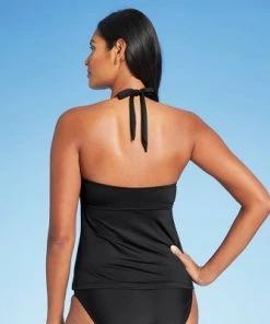 Best reviews of 😀 Women's Ruffle Halter Tankini Top - Kona Sol™ Oxford Blue 🛒