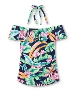 Flash Sale 🧨 Women's Off the Shoulder Tankini Top - Kona Sol™ Black Multi 💯 -Swimsuits Official Site unnamed file 9880